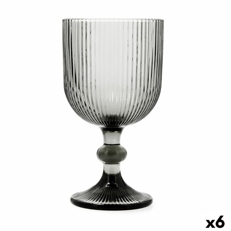 Calice per vino Bidasoa Fosil Grigio Vetro 370 ml (6 Unità) Calice per vino Bidasoa Fosil Grigio Vetro 370 ml (6 Unità)