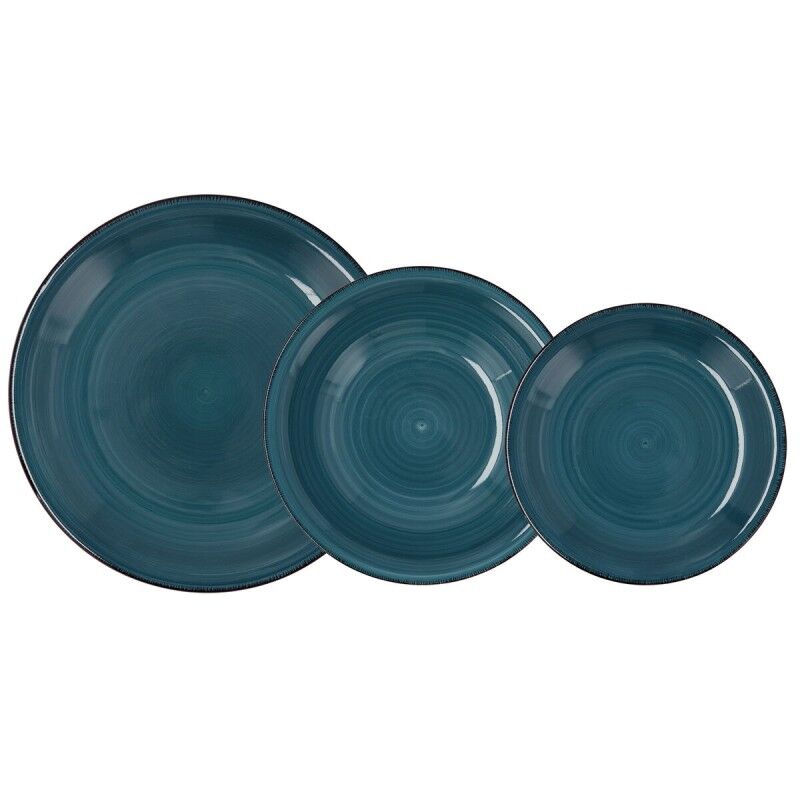 Set di Stoviglie Quid Zafiro Vita 18 Pezzi Azzurro Ceramica Set di Stoviglie Quid Zafiro Vita 18 Pezzi Azzurro Ceramica