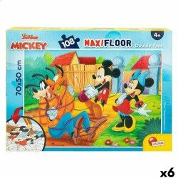 Puzzle per Bambini Mickey Mouse Double-face 108 Pezzi 70 x 1,5 x 50 cm (6 Unità)