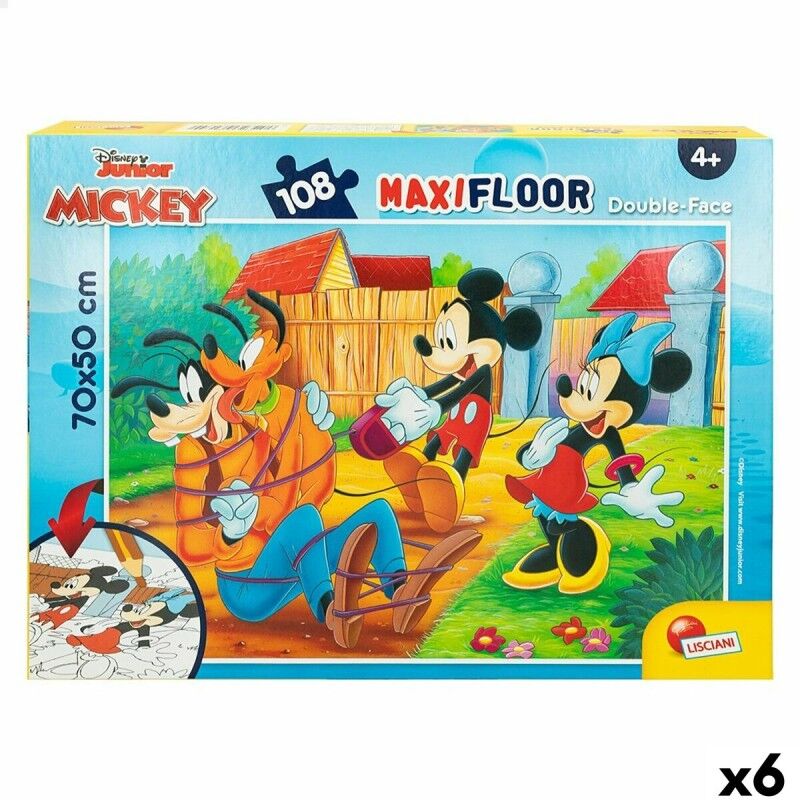 Puzzle per Bambini Mickey Mouse Double-face 108 Pezzi 70 x 1,5 x 50 cm (6 Unità) Puzzle per Bambini Mickey Mouse Double-face 108 Pezzi 70 x 1,5 x 50 cm (6 Unità)