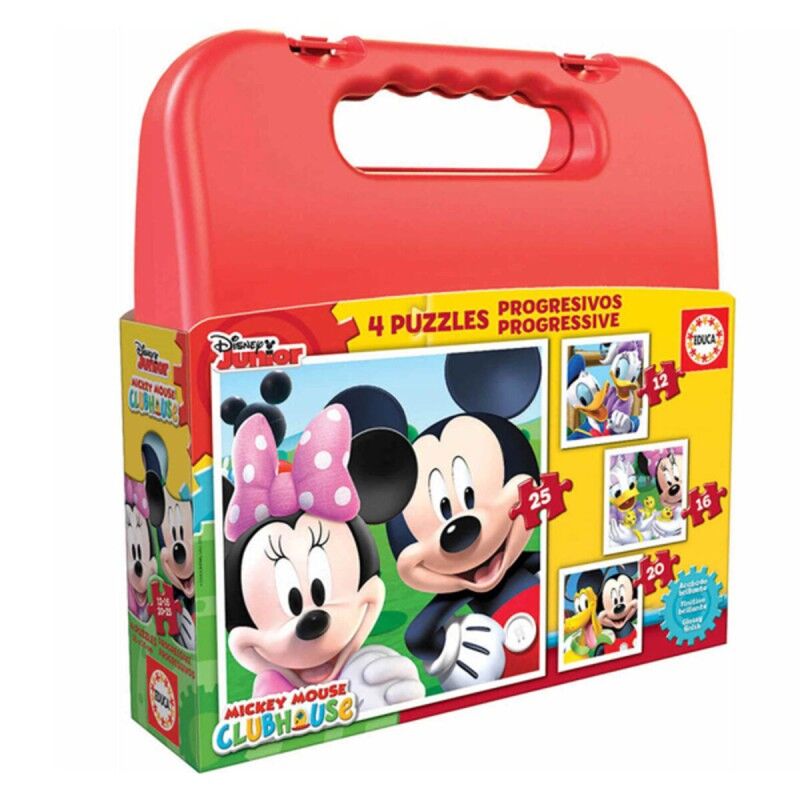 Set di 4 Puzzle Disney Mickey Mouse Progressive Educa 16505 (12-16-20-25 pcs)