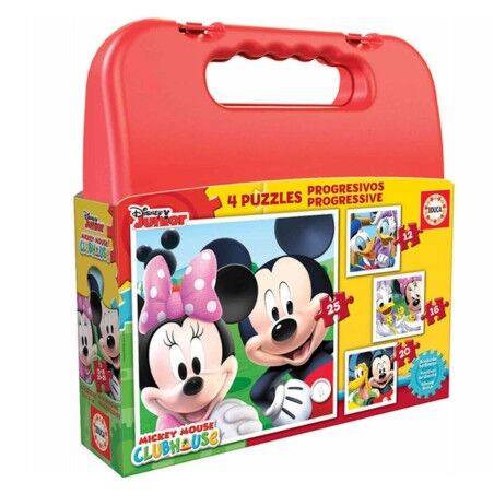 Set di 4 Puzzle Disney Mickey Mouse Progressive Educa 16505 (12-16-20-25 pcs)