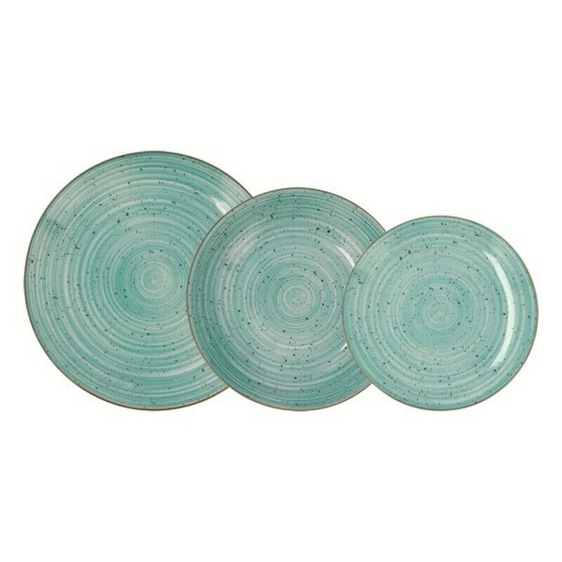 Set di Stoviglie Quid Montreal Turchese Ceramica 18 Pezzi Set di Stoviglie Quid Montreal Turchese Ceramica 18 Pezzi