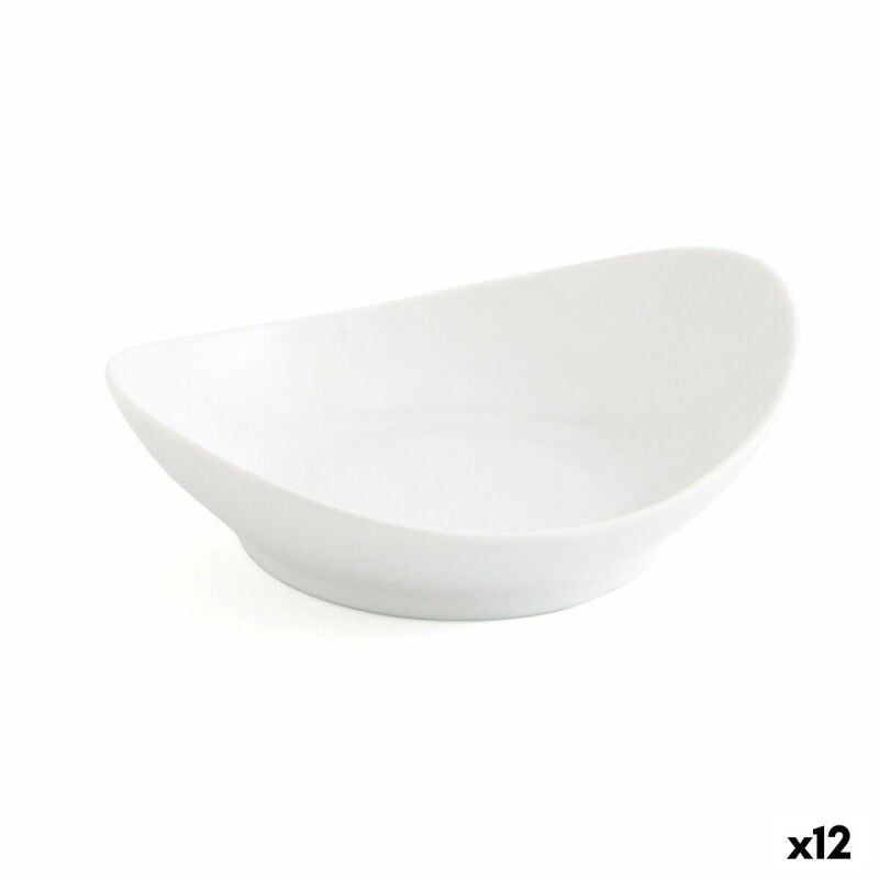 Vassoio per aperitivi Quid Gastro Fun Bianco Ceramica 14 x 11 cm (12 Unità)