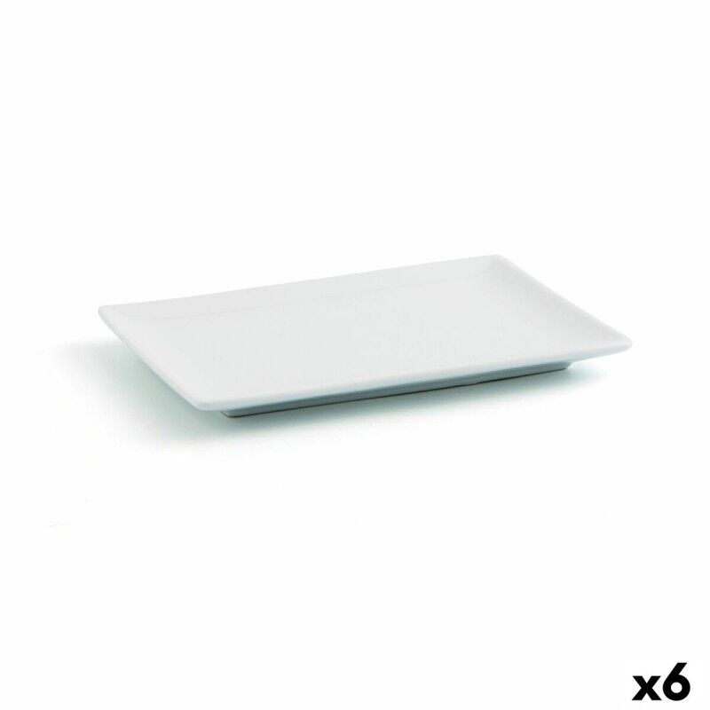 Vassoio per aperitivi Quid Gastro Fun Bianco Ceramica 20 x 13 x 2 cm (6 Unità)