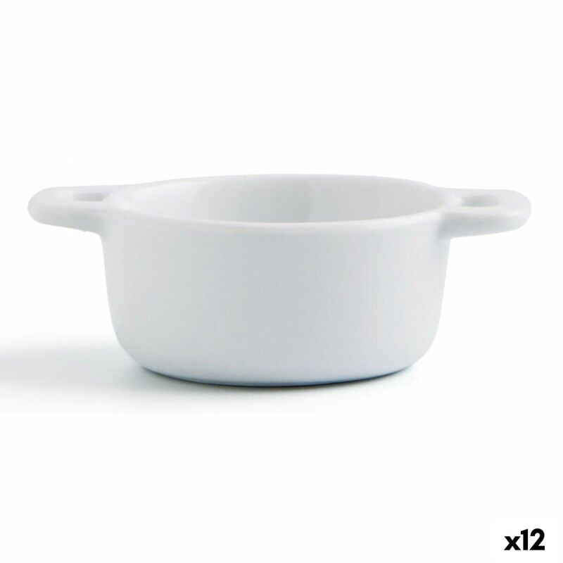 Set da Aperitivo Quid Gastro Fun Bianco Ceramica 10 x 7 x 4 cm (12 Unità)