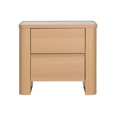 Comodino Home ESPRIT Naturale Grigio chiaro 56 X 40 X 51 cm