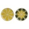 Piatto da pranzo Home ESPRIT Giallo Verde Gres Limone 22,5 x 22,5 x 2,5 cm (2 Unità)