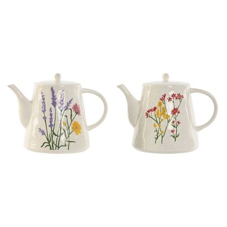 Teiera Home ESPRIT Multicolore Porcellana 900 ml (2 Unità)