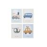 Quadro Home ESPRIT Giallo Azzurro Tela 30 x 1,8 x 40 cm (4 Unità)