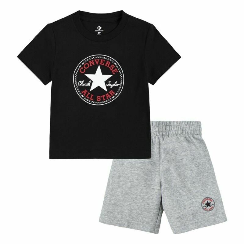 Completo Sportivo per Bambini Converse Core Tee Ft Short Nero Grigio Neonati Completo Sportivo per Bambini Converse Core Tee Ft Short Nero Grigio Neonati