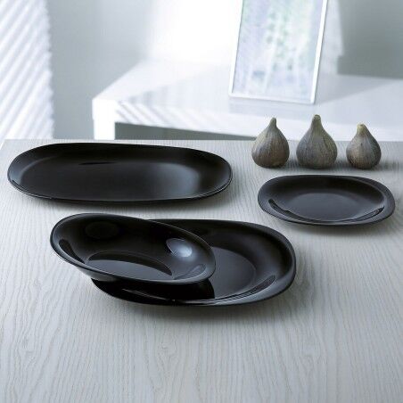 Piatto da pranzo Luminarc Carine Negro Nero Vetro Ø 26 cm (24 Unità)