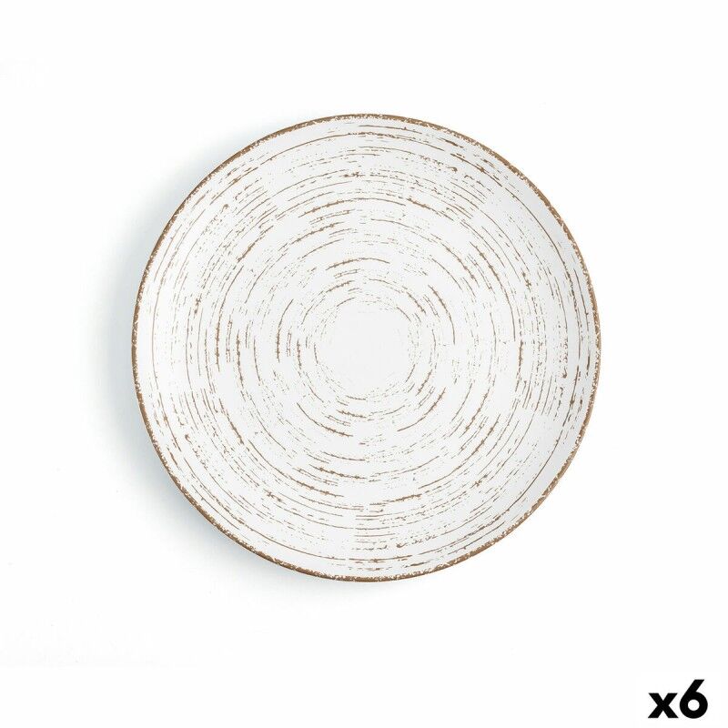 Piatto da pranzo Ariane Tornado White Bicolore Ceramica Ø 27 cm (6 Unità) Piatto da pranzo Ariane Tornado White Bicolore Ceramica Ø 27 cm (6 Unità)