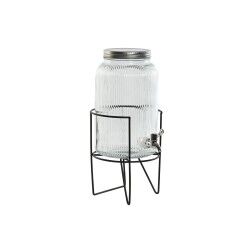 Dispenser di Acqua Home ESPRIT Nero Metallo Silicone Cristallo ABS 5 L 19,6 x 23,5 x 40,5 cm