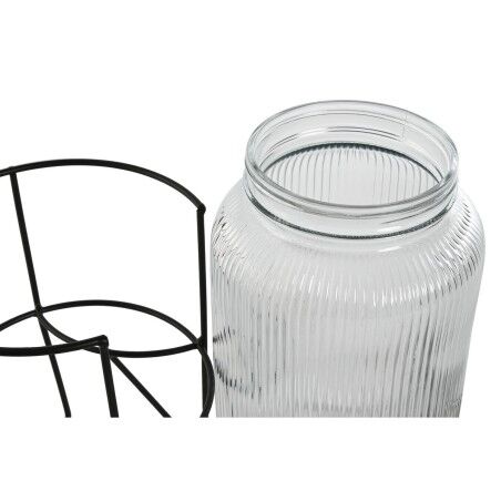 Dispenser di Acqua Home ESPRIT Nero Metallo Silicone Cristallo ABS 5 L 19,6 x 23,5 x 40,5 cm