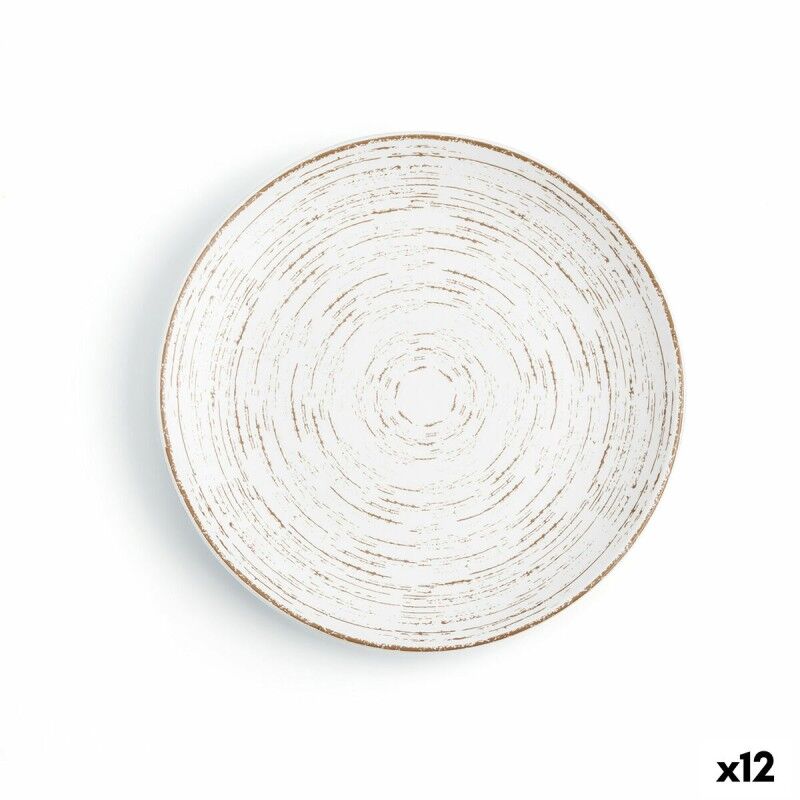 Piatto da pranzo Ariane Tornado White Bicolore Ceramica Ø 18 cm (12 Unità)