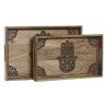 Set di Vassoi Home ESPRIT Naturale Legno di mango 43,5 x 27 x 5,5 cm (2 Unità)