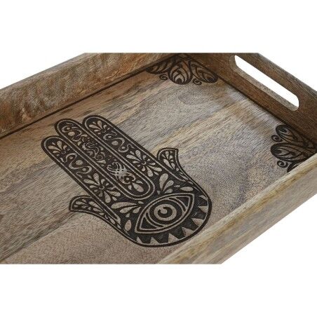 Set di Vassoi Home ESPRIT Naturale Legno di mango 43,5 x 27 x 5,5 cm (2 Unità)