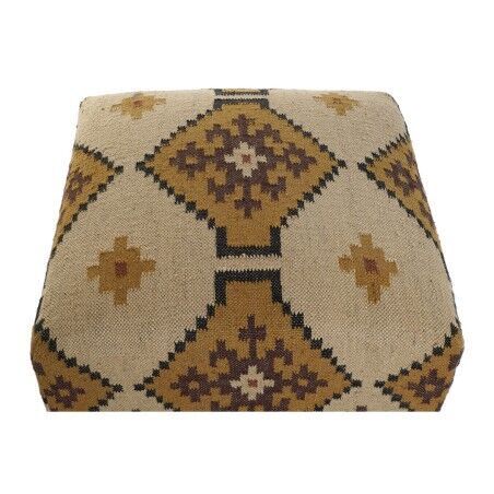 Poggiapiedi Home ESPRIT Beige Senape 80 x 80 x 44 cm