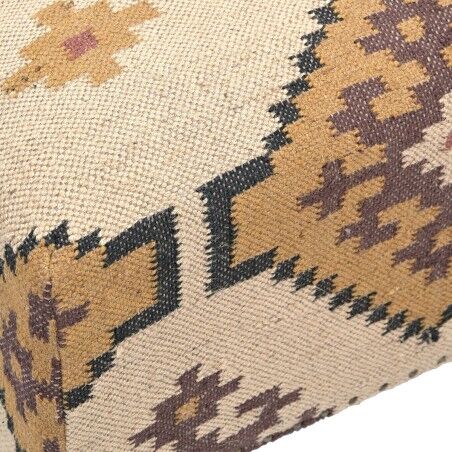 Poggiapiedi Home ESPRIT Beige Senape 80 x 80 x 44 cm