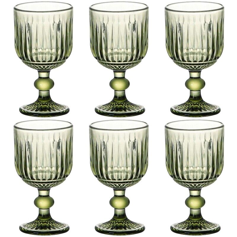 Set di Bicchieri Home ESPRIT Verde Cristallo 8 x 8 x 14,5 cm (6 Unità) Set di Bicchieri Home ESPRIT Verde Cristallo 8 x 8 x 14,5 cm (6 Unità)