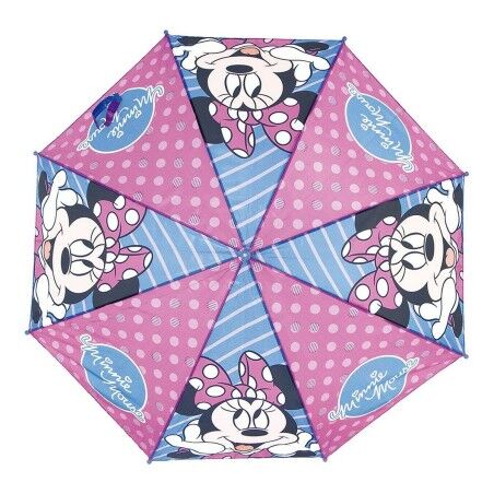 Ombrello Automatico Minnie Mouse Lucky Azzurro Rosa (Ø 84 cm)