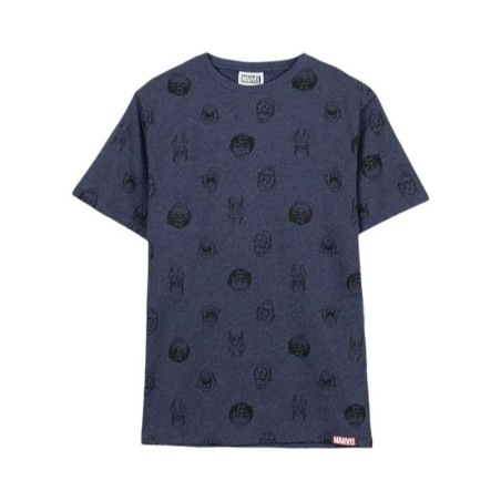 Maglia a Maniche Corte Uomo Marvel Blu scuro