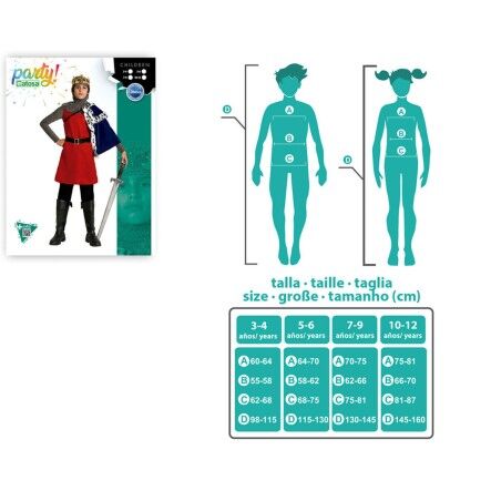 Costume per Bambini Re Medievale 3-4 Anni
