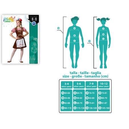 Costume da bambino Marrone Cameriera Tedesca
