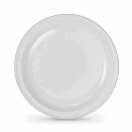 Set di piatti riutilizzabili Algon Rotondo Bianco Plastica 22 x 22 x 1,5 cm (6 Unità)
