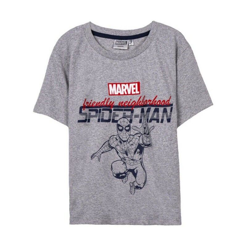Maglia a Maniche Corte Spider-Man Grigio Per bambini