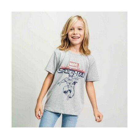 Maglia a Maniche Corte Spider-Man Grigio Per bambini