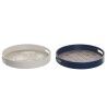 Vassoio per aperitivi DKD Home Decor Azzurro Bianco 35 x 35 x 5 cm Legno MDF (2 Unità)
