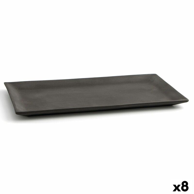Vassoio per aperitivi Quid Mineral Gres Nero Ceramica 15 x 30 cm (8 Unità) Vassoio per aperitivi Quid Mineral Gres Nero Ceramica 15 x 30 cm (8 Unità)