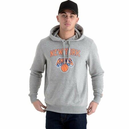 Felpa con Cappuccio Uomo New Era New York Knicks Grigio chiaro L