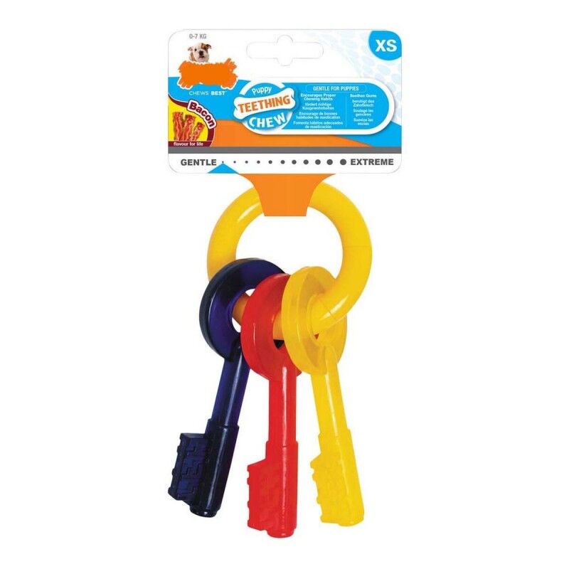 Giocattolo da mordere per cani Nylabone Chiavi Bacon Nylon Termoplastico Taglia XS Cuccioli Giocattolo da mordere per cani Nylabone Chiavi Bacon Nylon Termoplastico Taglia XS Cuccioli