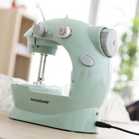 Mini Macchina da Cucire Portatile con LED, Rasafilo e Accessori Sewny InnovaGoods