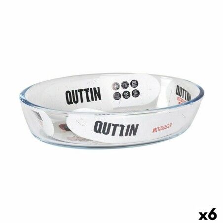 Teglia da Cucina Quttin 700 ml Vetro Ovale (6 Unità)