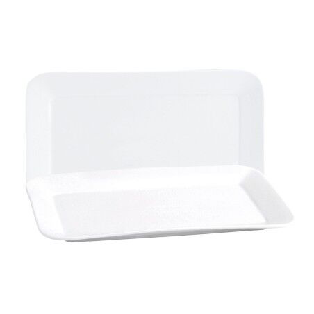 Teglia da Cucina Quid Basic Rettangolare Ceramica Bianco (35,8 x 21 cm) (6 Unità)