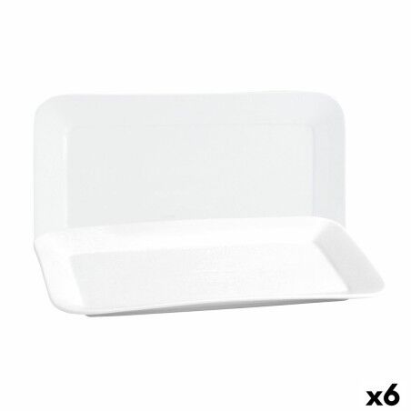 Teglia da Cucina Quid Basic Rettangolare Ceramica Bianco (25,9 x 15 cm) (6 Unità)