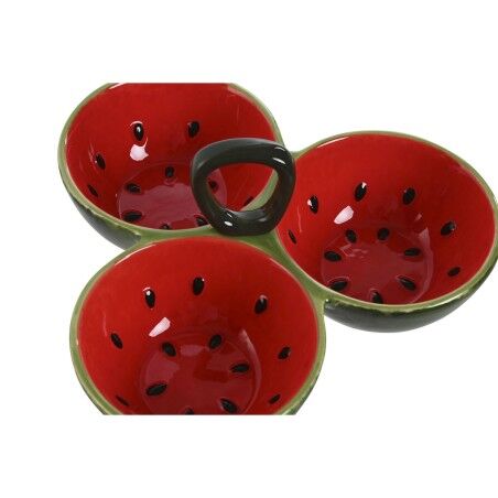 Ciotola per Aperitivi Home ESPRIT Rosso Verde Gres Anguria 23 x 22 x 10,5 cm