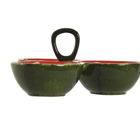 Ciotola per Aperitivi Home ESPRIT Rosso Verde Gres Anguria 23 x 22 x 10,5 cm