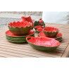 Ciotola per Aperitivi Home ESPRIT Rosso Verde Gres Anguria 30 x 19,5 x 7,5 cm
