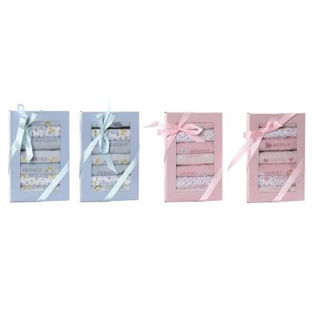 Set di Bavaglini Home ESPRIT Azzurro Rosa Cotone 19 x 29 x 3 cm (4 Unità)
