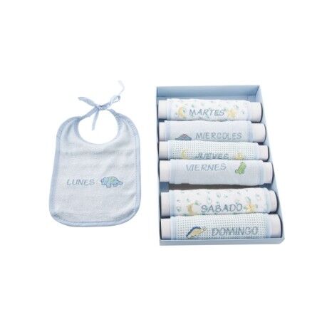 Set di Bavaglini Home ESPRIT Azzurro Rosa Cotone 19 x 29 x 3 cm (4 Unità)