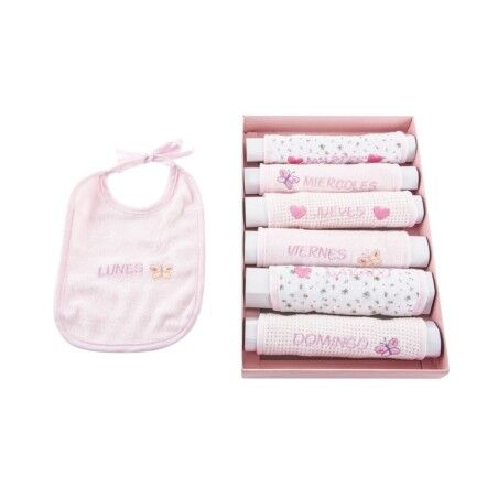 Set di Bavaglini Home ESPRIT Azzurro Rosa Cotone 19 x 29 x 3 cm (4 Unità)