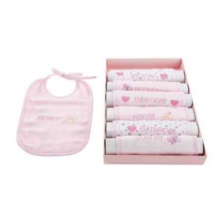 Set di Bavaglini Home ESPRIT Azzurro Rosa Cotone 19 x 29 x 3 cm (4 Unità)