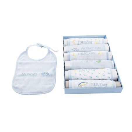 Set di Bavaglini Home ESPRIT Azzurro Rosa Cotone 19 x 29 x 3 cm (4 Unità)