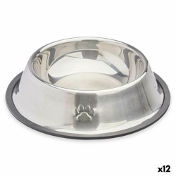 Ciotola per cani Mascow 310 Grigio Argentato Gomma Metallo 22 x 6 x 22 cm (12 Unità)