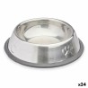 Ciotola per cani Mascow 312 Grigio Argentato Gomma Metallo 15 x 4 x 15 cm (24 Unità)